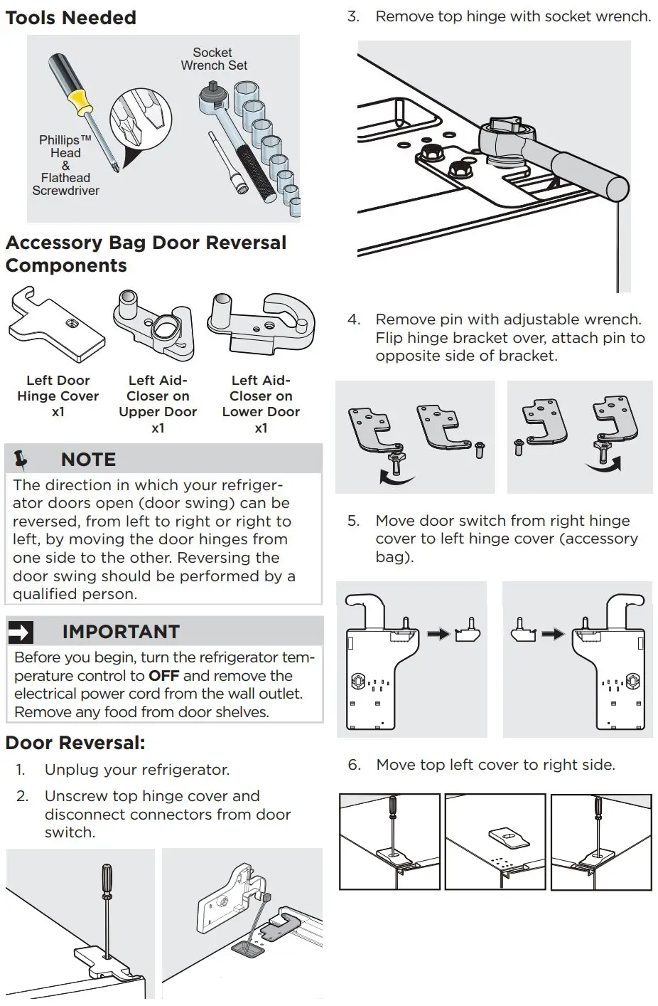 FRIGIDAIRE FFHT1621TS Refrigerator User Manual - Tools Needed