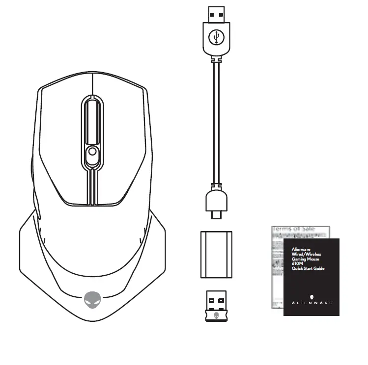 DELL AW610M Alienware Wired-Wireless Mouse 610M fig1