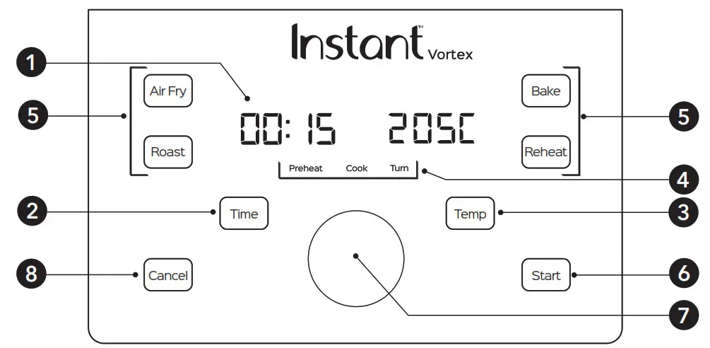 Instant 140-3023-01 5.7 Litres Air Fryers- Control panel