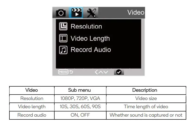 Kogan Hunting Trail Camera 24MP - Video Menu Settings