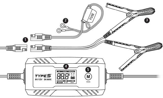 TYPES AC57881 5A Battery Charger and Maintainer Fig1