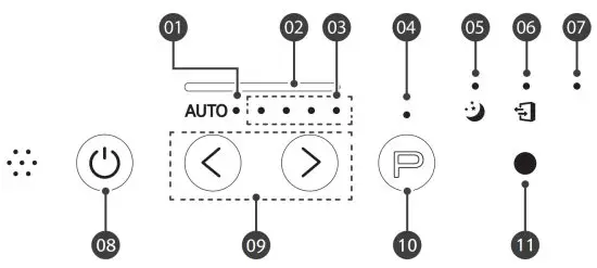 WINIX AZSU350-JWB Air Purifier - CONTROL PANEL