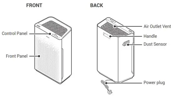 WINIX AZSU350-JWB Air Purifier - DIAGRAM