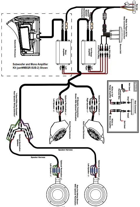 MB QUART 10” Subwoofer 400 Watt- COMPLETE WIRING LAYOUTpng