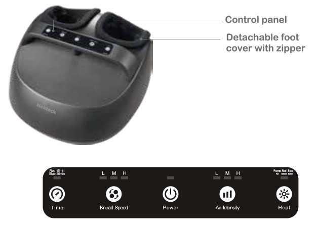 Nekteck NK FM-0401 Foot Massager - Structure Diagram