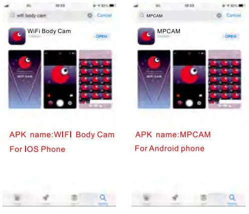 BOBLOV D1 Mini Body Camera - App