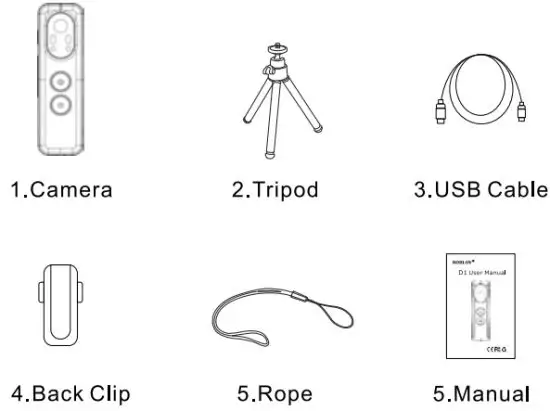 BOBLOV D1 Mini Body Camera - Product accessories