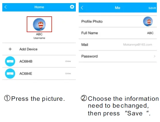 Modify user information