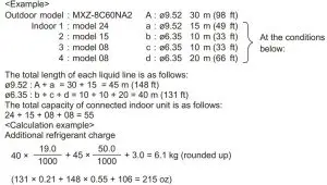 FIG 41 Included refrigerant amount when shipped from the factory