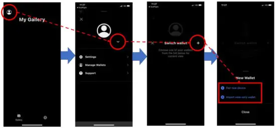 SecuX Nifty Hardware Wallet - Add wallet to Nifty App