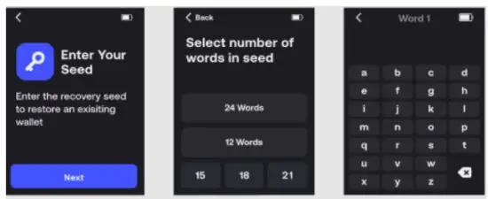 SecuX Nifty Hardware Wallet - configuration mode 3