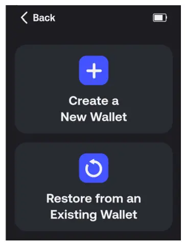 SecuX Nifty Hardware Wallet - configuration mode