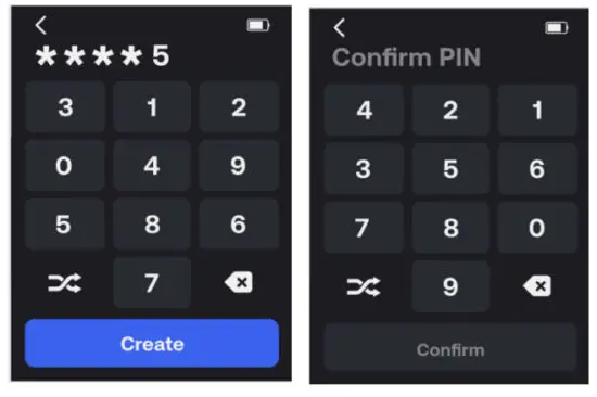 SecuX Nifty Hardware Wallet - personal device PIN