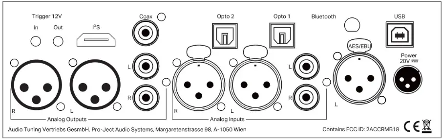 Pro Ject Pre Box RS2 Digital Preamplifier - Connectors