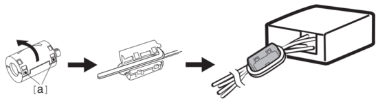 LG SPQ8 S Wireless Rear Speakers Kit - Attaching the ferrite core