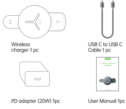 Shenzhen Nine Five Link Technology NT70 3-In-1 Wireless Charging Pad - product list