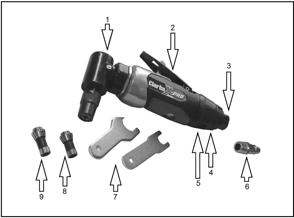 Clarke CAT143 Right Angle Die Grinder - FIG 4