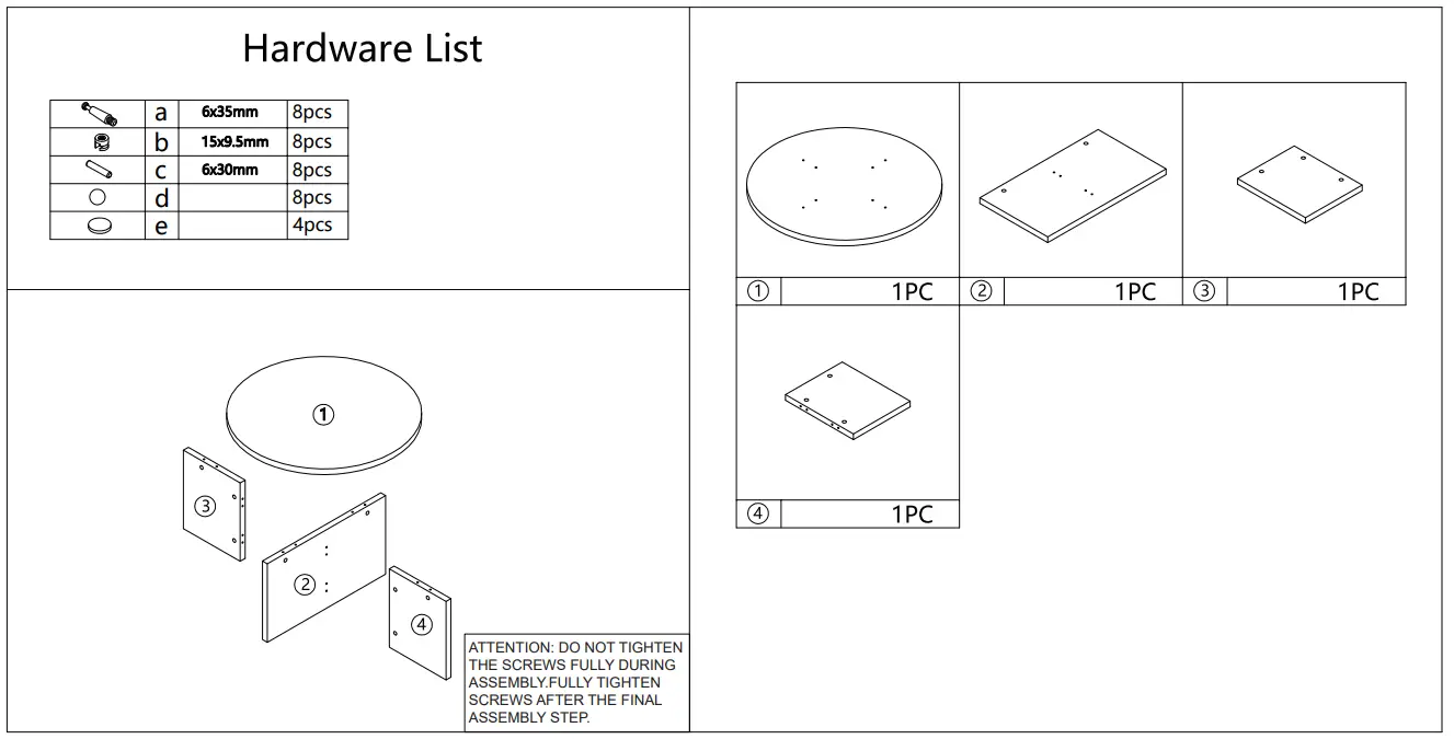 OAK Cross Coffee Table Instruction