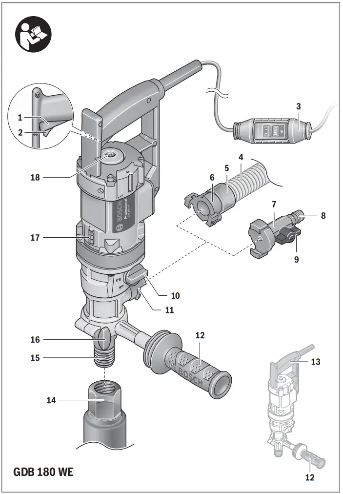 BOSCH GDB 180 WE Professional Diamond Drill -