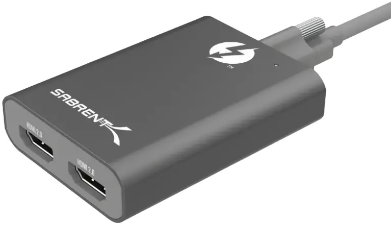 SABRENT TH-S3H2 Thunderbolt 3 to Dual HDMI 2.0 Display Adapter