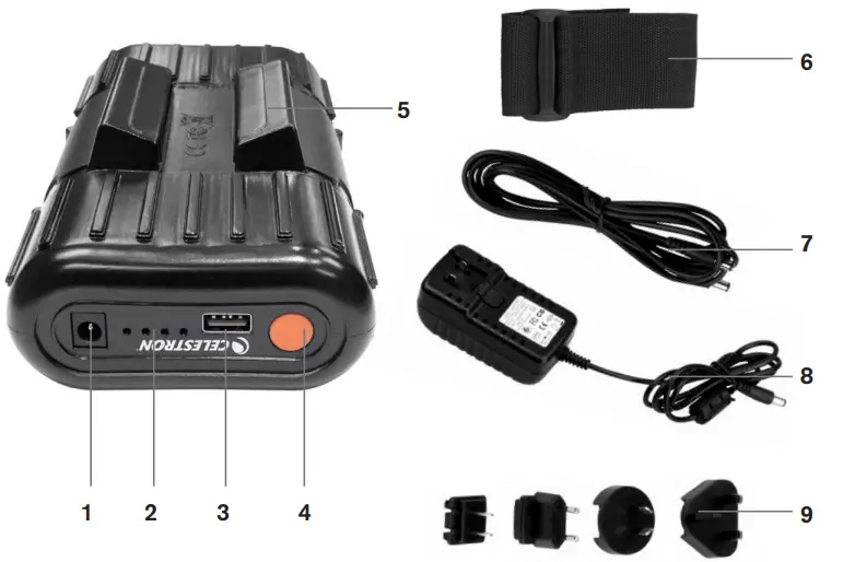 CELESTRON POWERTANK Portable Power Pack - PARTS LIST