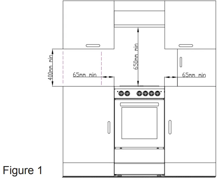 VOGUE 310110 500mm Freestanding Oven with Hotplate Cooktop - fig