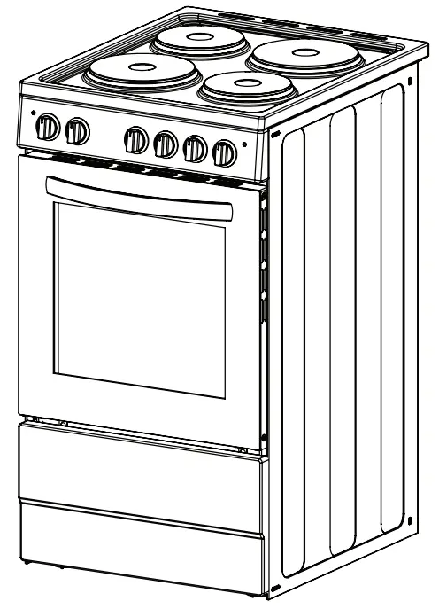 VOGUE 310110 500mm Freestanding Oven with Hotplate Cooktop