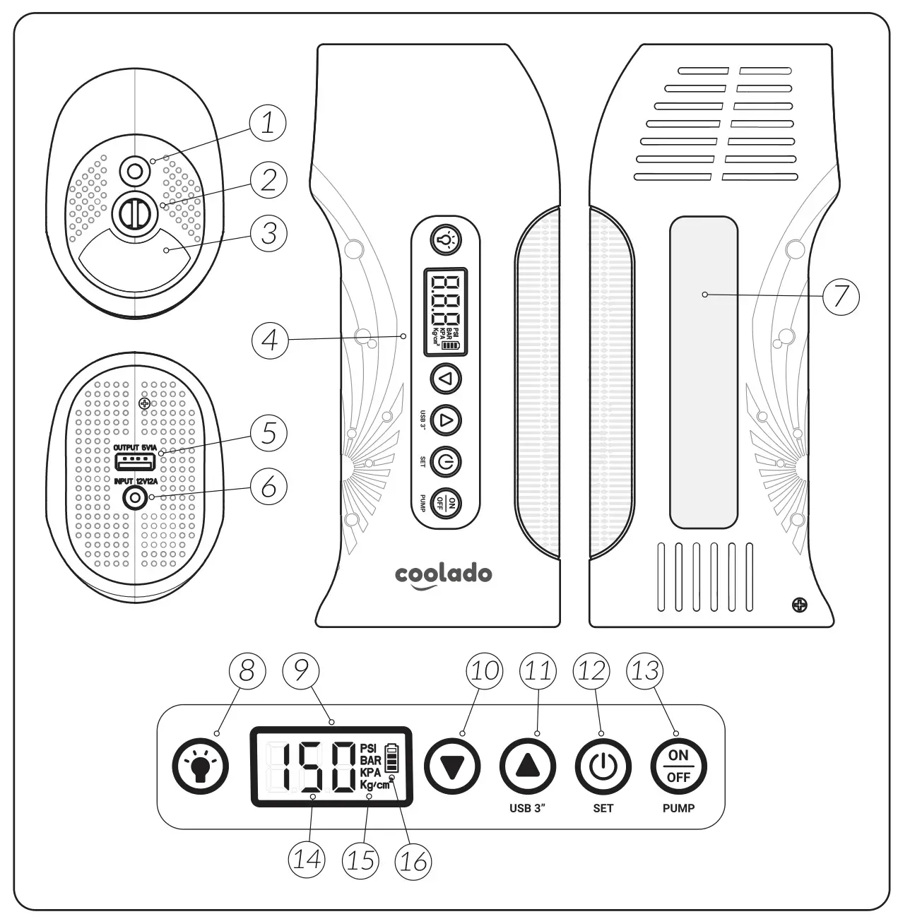 coolado T·PUMP XL Cordless High-Pressure Double Cylinder Smart Tire Pump - PRODUCT DESCRIPTION