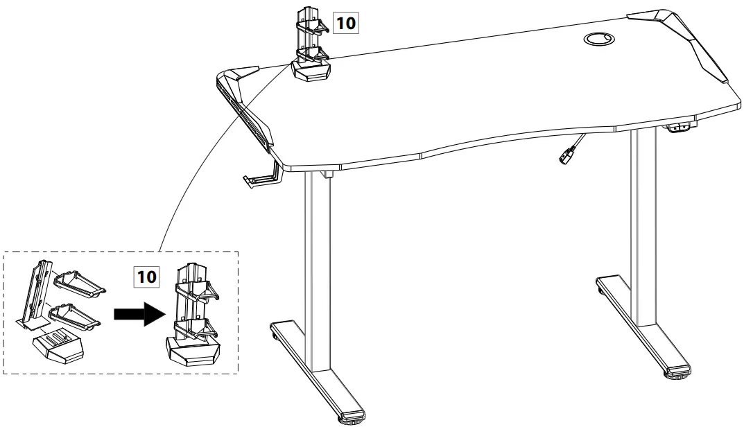 highmore HM GD010 001 Tron Motorized Height Adjustable Gaming Desk - Fig 28