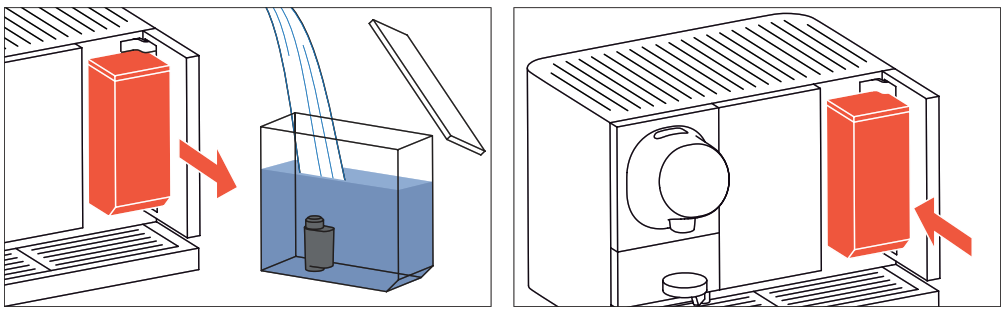 NESPRESSO MOMENTO Coffee and Milk Machine - Fill the water tank with water