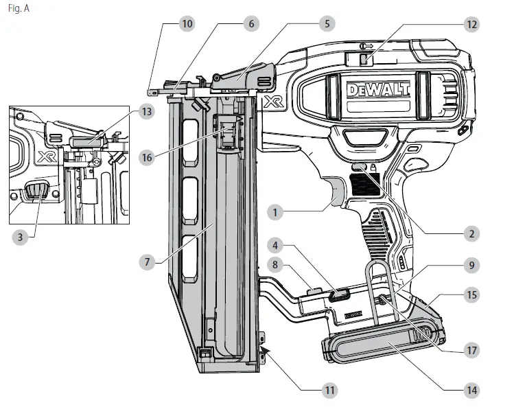 DEWALT DCN662 18V XR 16g Straight Cordless Brushless Nailer fig 1