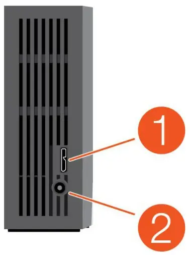 SEAGATE One Touch Hub External Hard Drive - Back