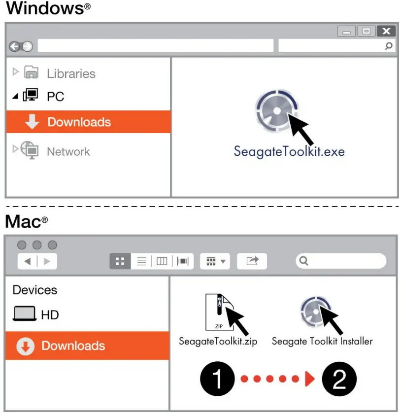 SEAGATE One Touch Hub External Hard Drive - Install Toolkit