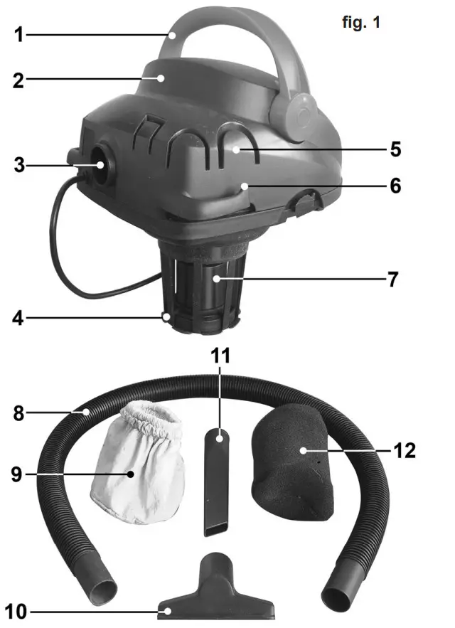 SEALEY PC100 10L 1000W Wet and Dry Vacuum Cleaner - Figure 3