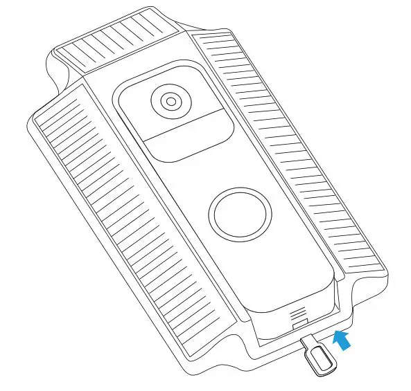 WASSERSTEIN Solar Charger Compatible with Blink Video Doorbell - Put the key into the opening at the base of the Blink