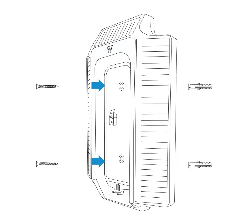 WASSERSTEIN Solar Charger Compatible with Blink Video Doorbell - Use the 2 screws and 2 wall anchors provided