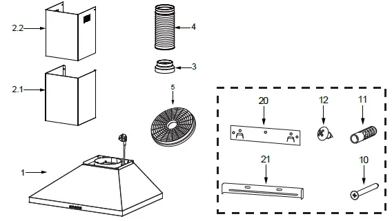 eurolux ERC60X, ERC90X Commercial Canopy Rangehood-1