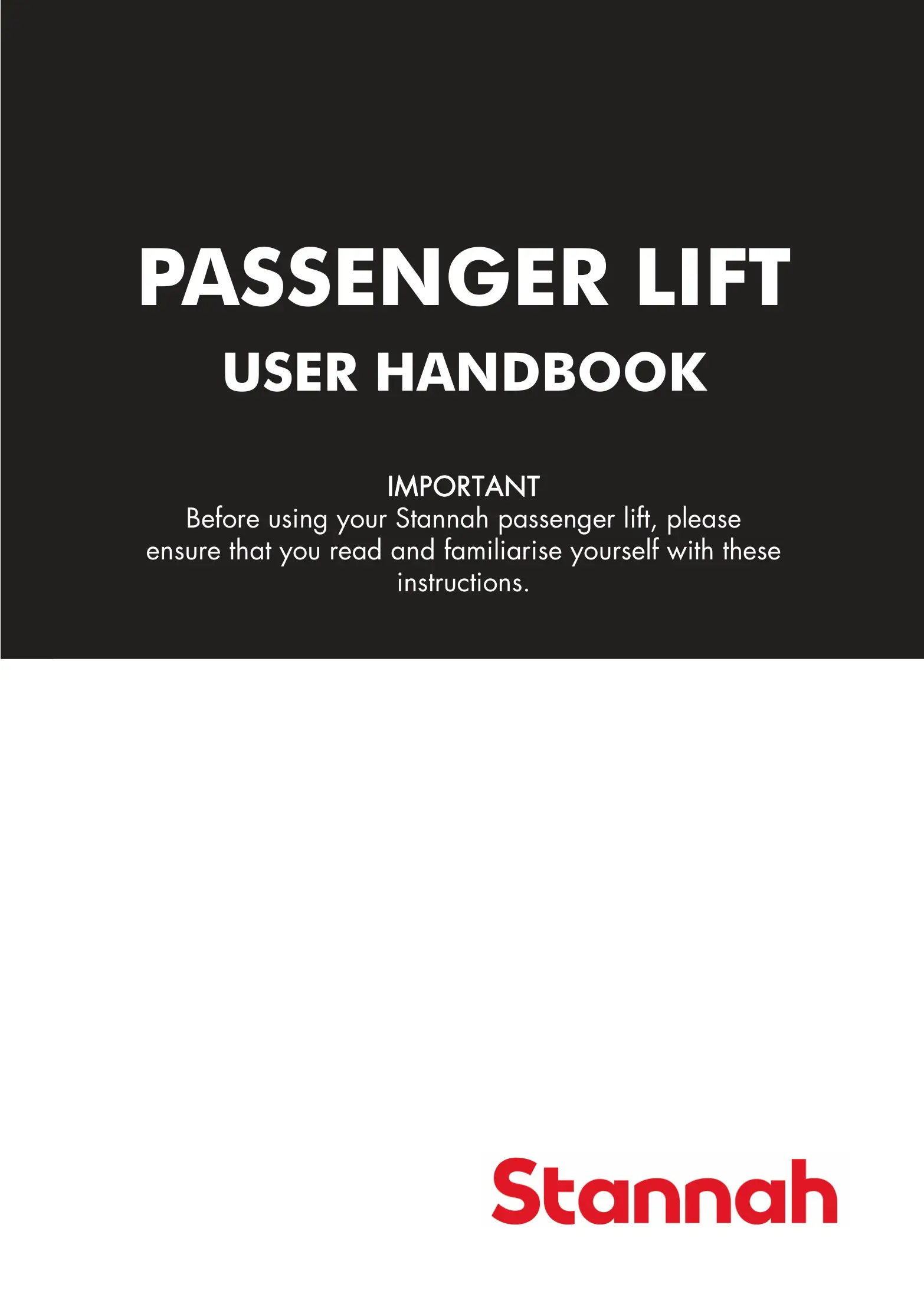 Stannah Passenger Lifts User Manual