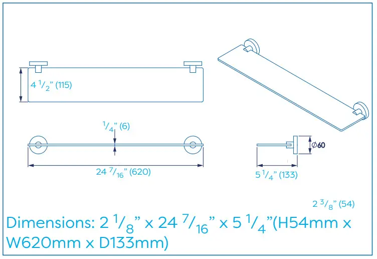 Croydex QM481441 Epsom Glass Shelf - Figure 2