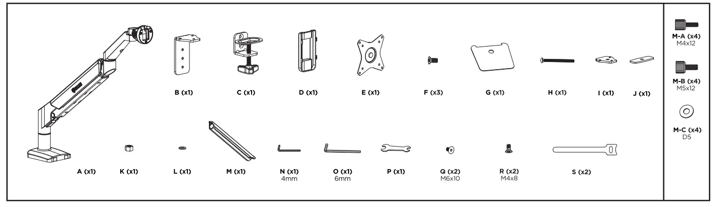 KOLINK M32G9SS Single Monitor Mount-fig1