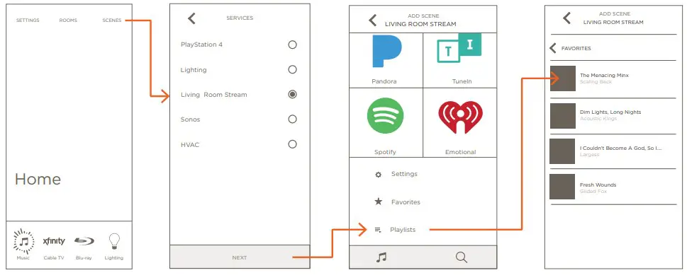 Adding Playlists and Favorites to a Scene