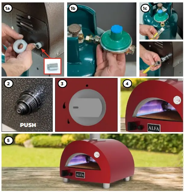 ALFA FXMD-PT-GROA-U Moderno Antique Red Portable Pizza - 14