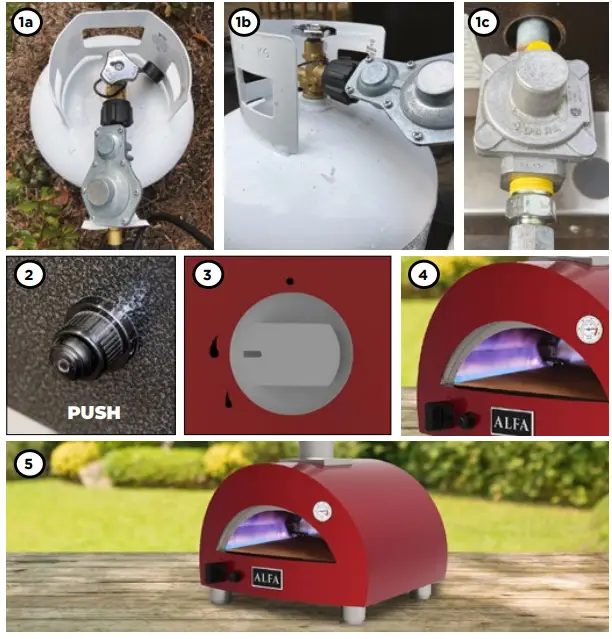 ALFA FXMD-PT-GROA-U Moderno Antique Red Portable Pizza - 15