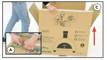 ALFA FXMD-PT-GROA-U Moderno Antique Red Portable Pizza - 2