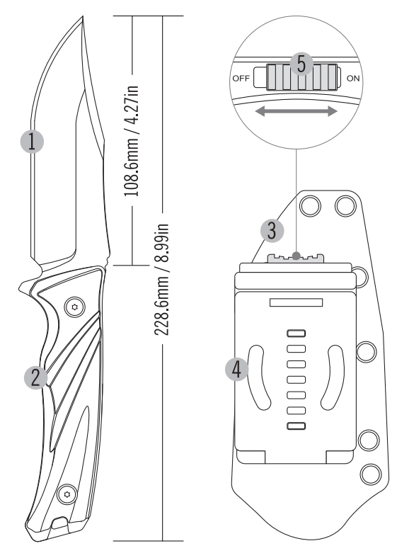 OLIGHT Fortitude Full Tang Outdoors Knife - fig 1