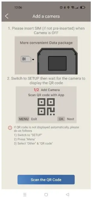 Add your camera in the PIE Cloud App