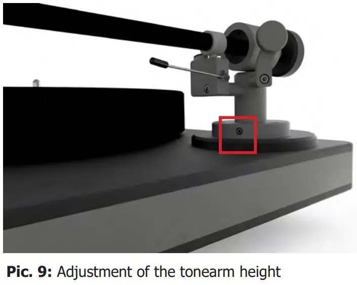 Adjustment of the tonearm height