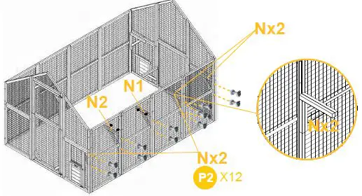 aivituvin-AIR 52 Rabbit Hutch-Indoor-62 Inch-Rabbit Cage-Outdoor-Chicken Coop-14