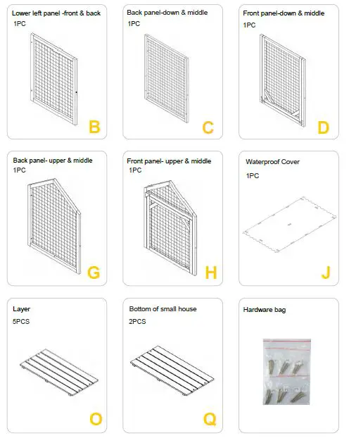 aivituvin-AIR 52 Rabbit Hutch-Indoor-62 Inch-Rabbit Cage-Outdoor-Chicken Coop-4