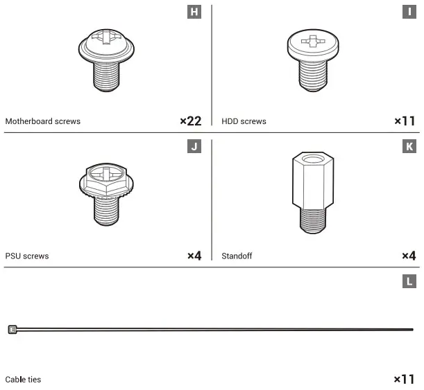 Accessory kit  Contents